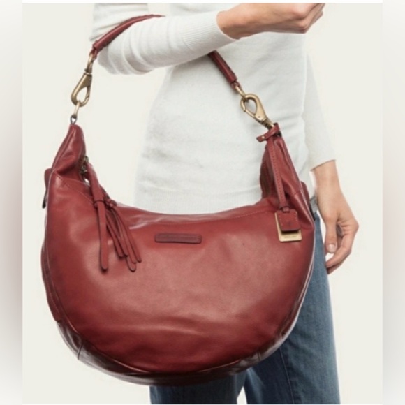 NWOT Frye Jenny Leather Slouch Hobo Shoulder Bag Burnt Red Hangtag Retail $428 - Picture 14 of 14